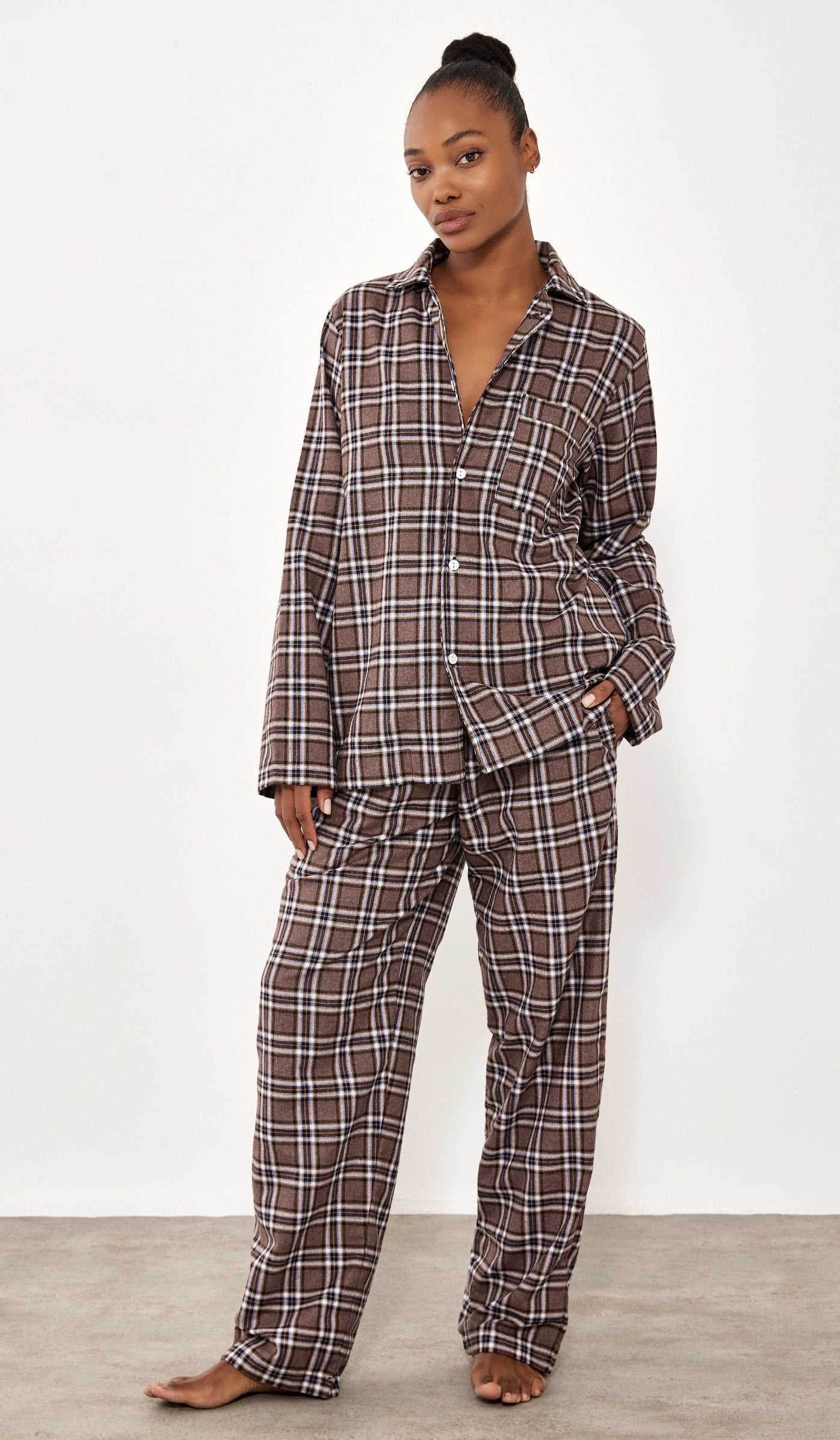 Flannel Button-Up Set - Billy Brown Plaid