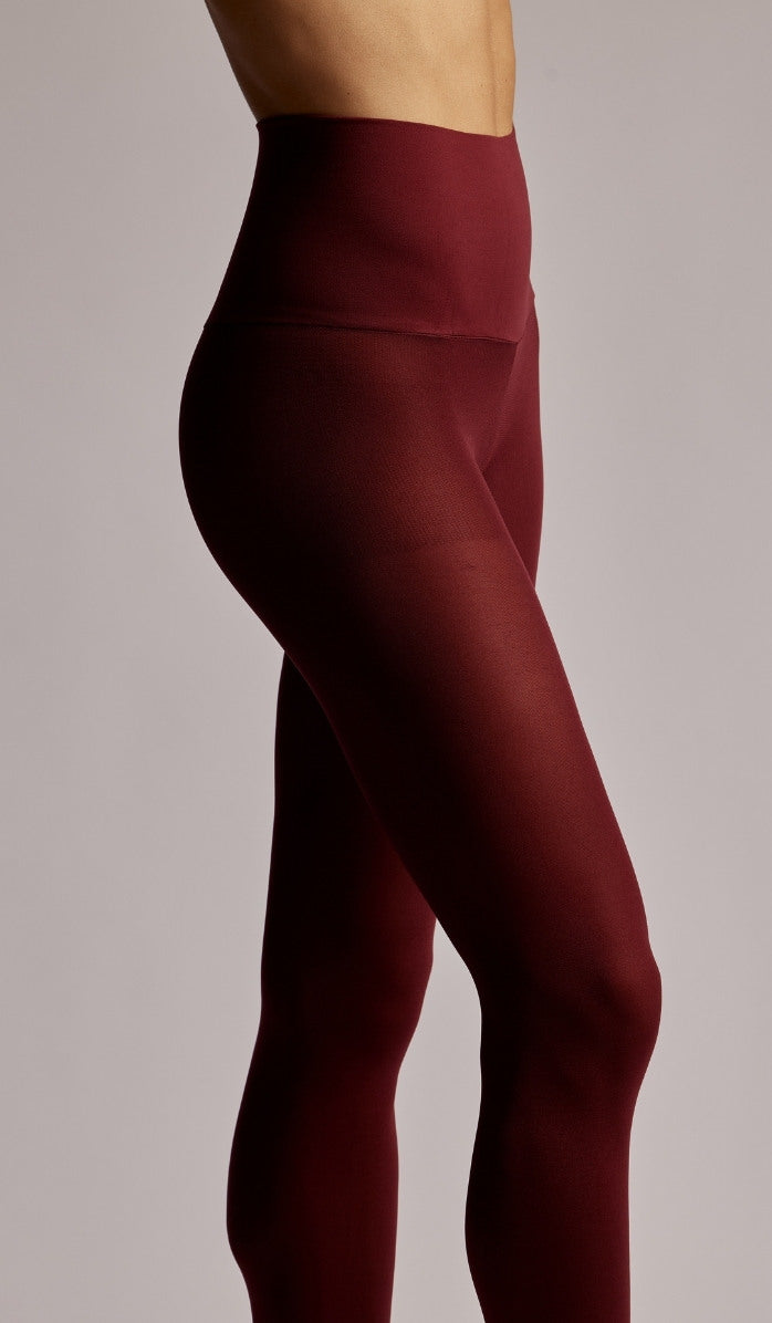 90 DENIER COMFORT TIGHTS - BURGUNDY