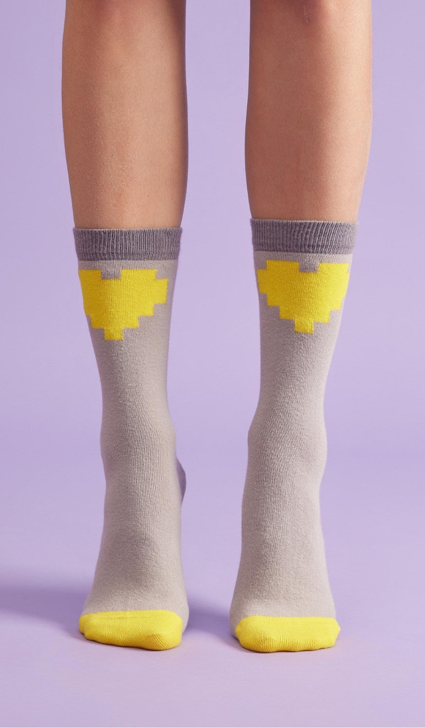 ONE PIXEL LOVE GRAY - Cotton socks