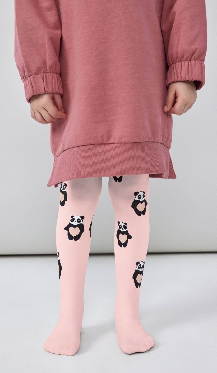 Girls' Opaque Tights - Miss Panda Baby Pink