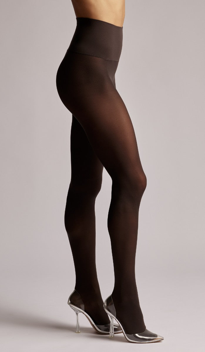 55 Denier Elastic Waist Tights - Espresso