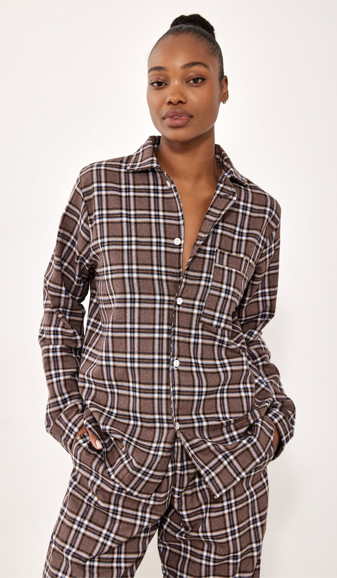 Flannel Button-Up Set - Billy Brown Plaid