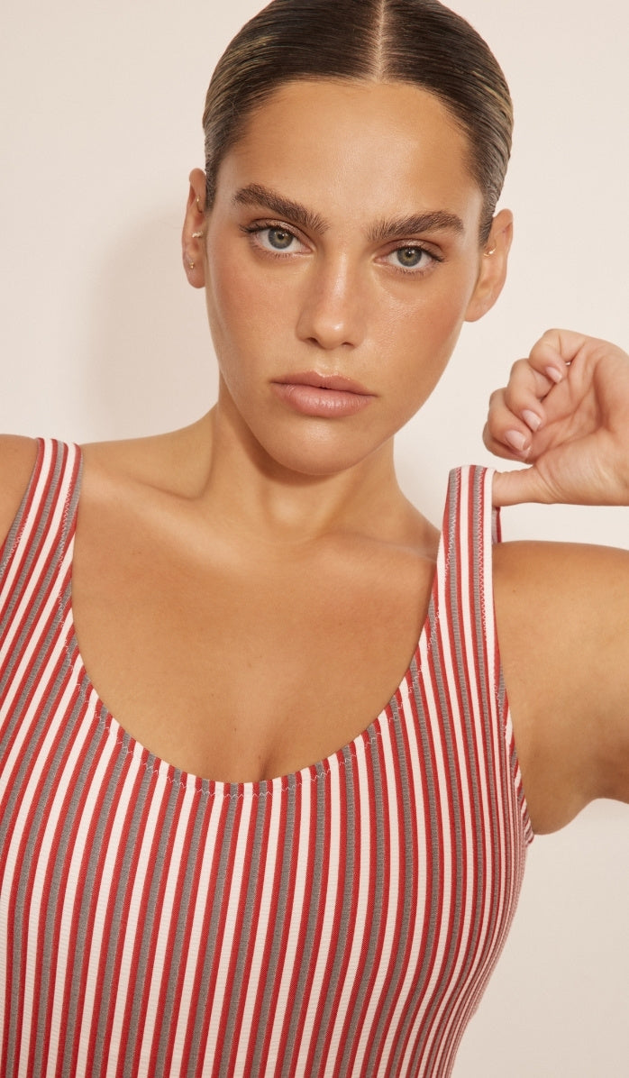 Becky One Piece - Red Stripe