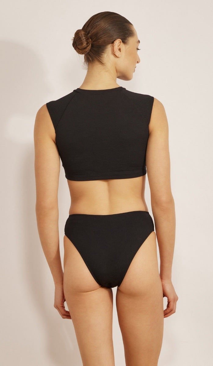 Brooke Bikini Top - Black Waffle