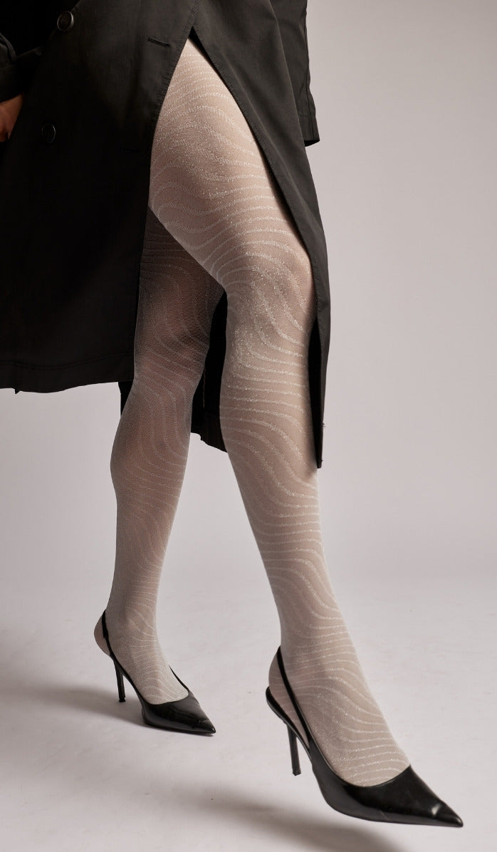 Wave Tights - White Silver