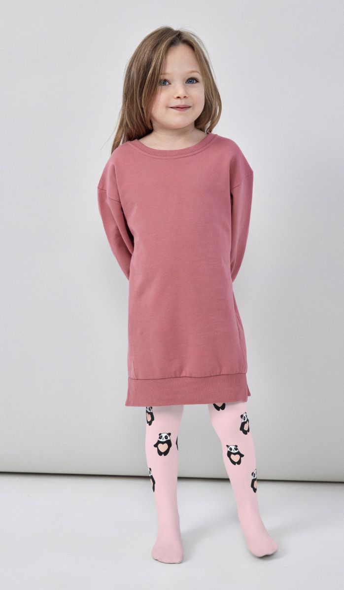 Girls' Opaque Tights - Miss Panda Baby Pink