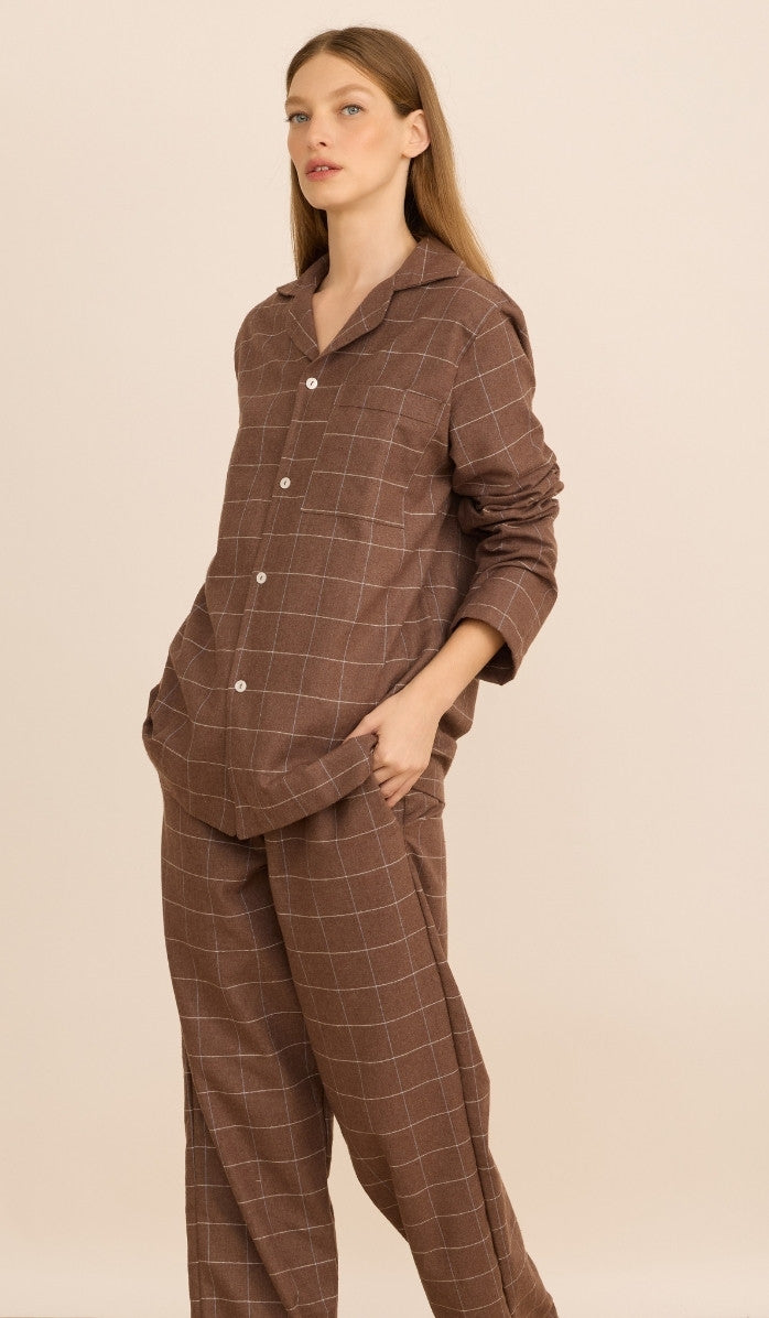 Flannel Button-Up Set - Billy Espresso Plaid