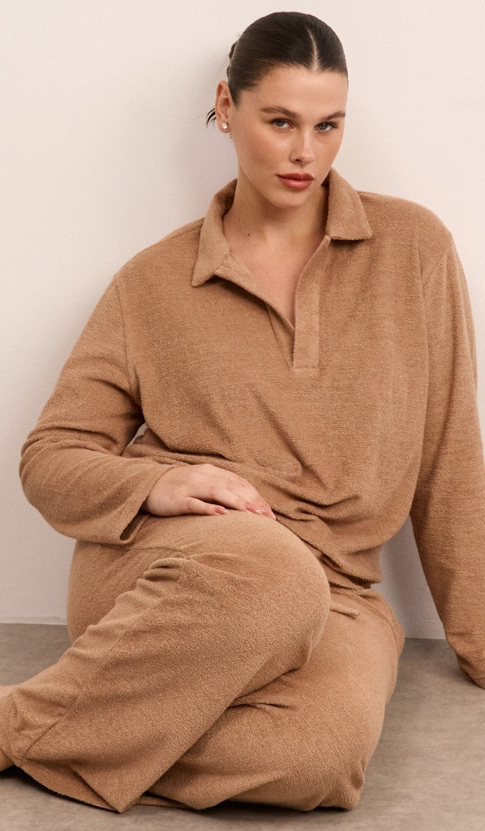 Bouclé Polo Set - Mocha