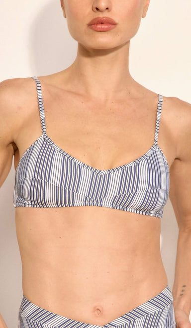 Ariel Bikini Top - Navy Stripe