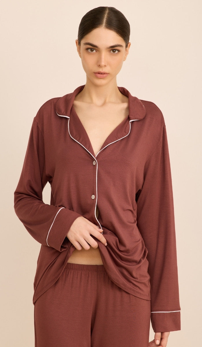 Modal Button-Up Set - Alexa Spicy Blush