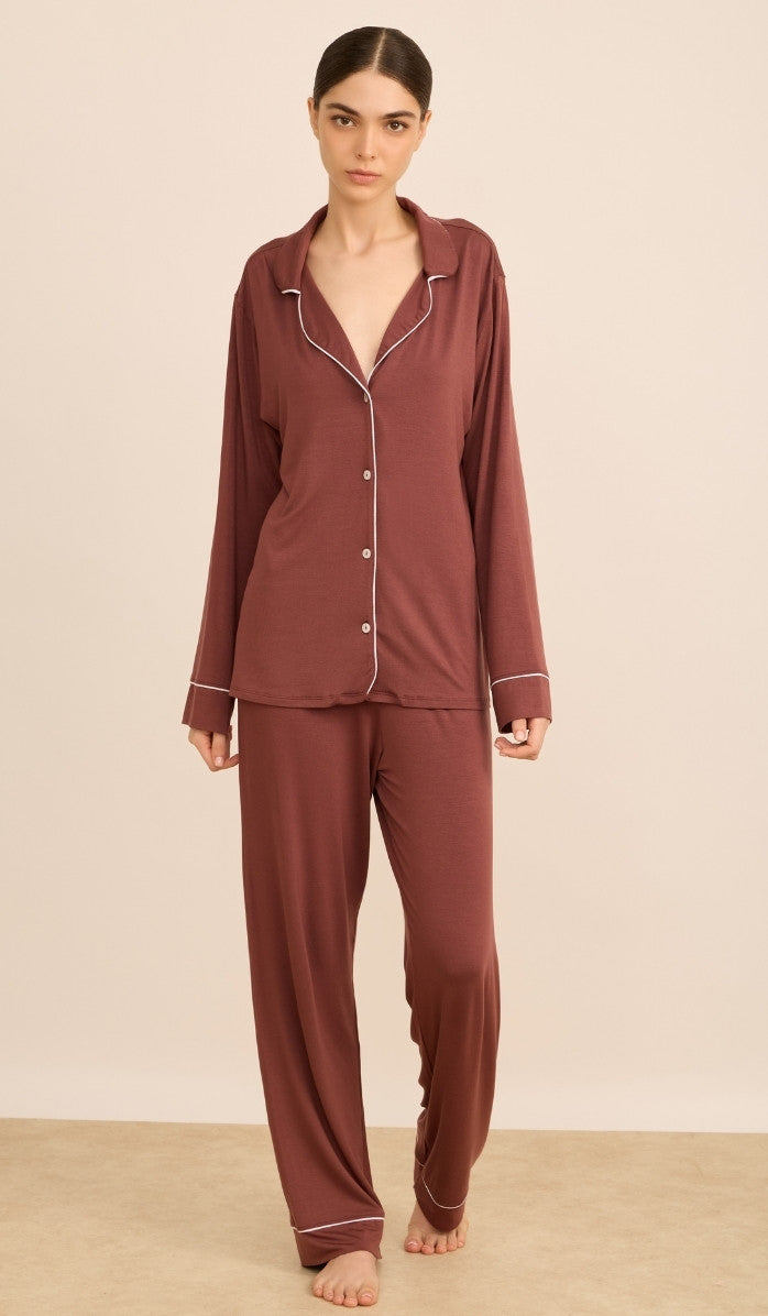 Modal Button-Up Set - Alexa Spicy Blush