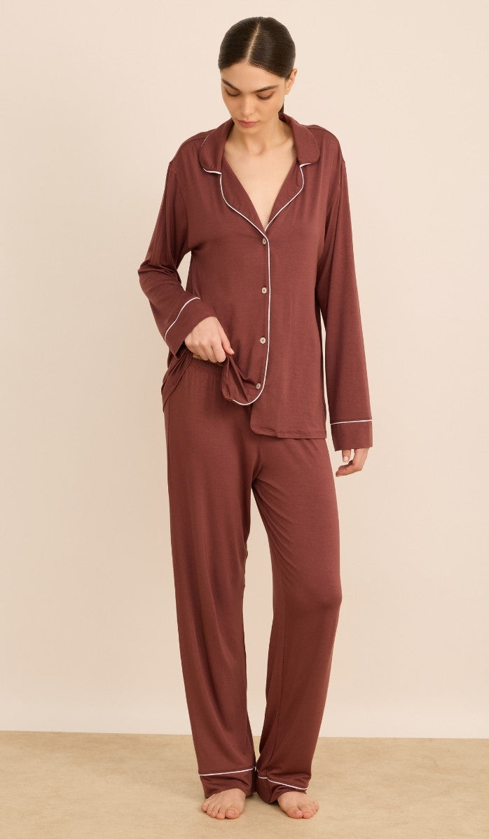 Modal Button-Up Set - Alexa Spicy Blush
