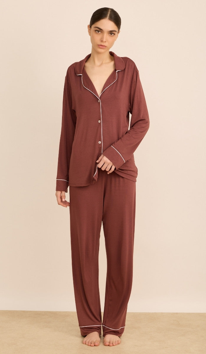 Modal Button-Up Set - Alexa Spicy Blush