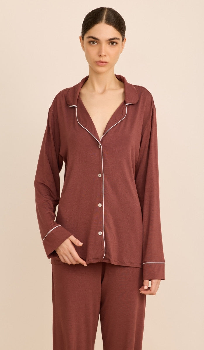 Modal Button-Up Set - Alexa Spicy Blush