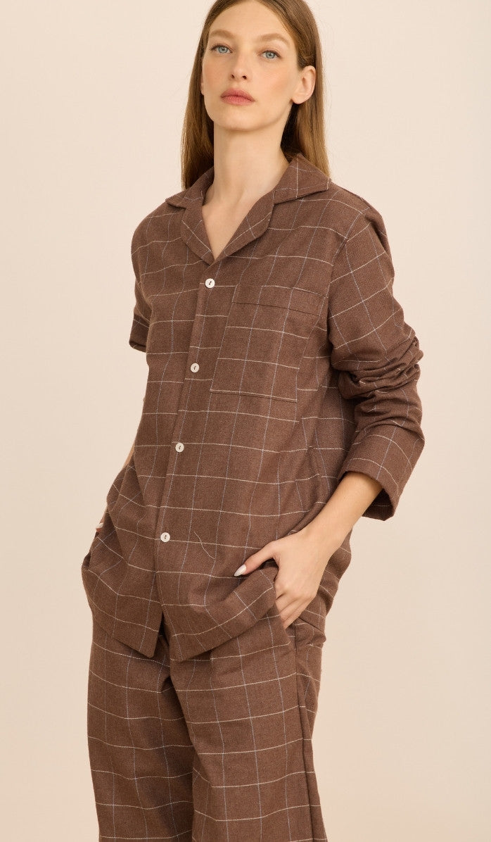 Flannel Button-Up Set - Billy Espresso Plaid