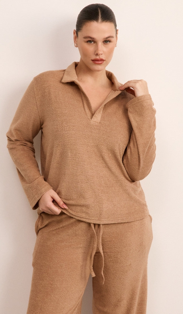 Bouclé Polo Set - Mocha