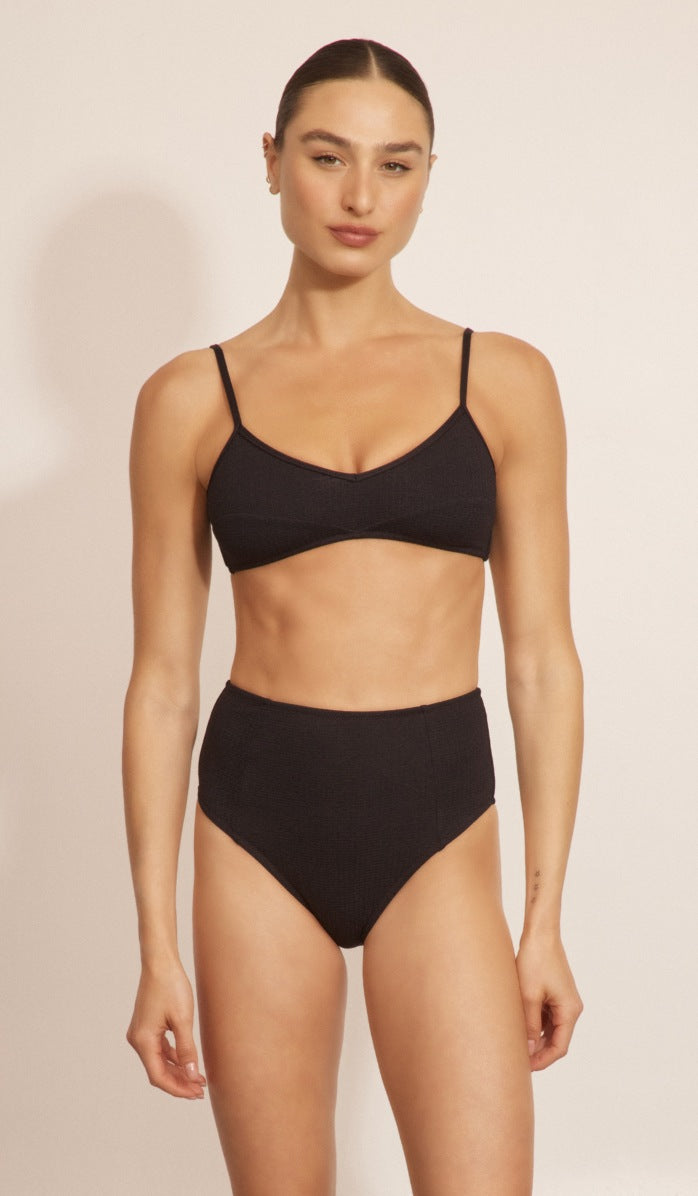 Taylor Bikini Bottom - Black Waffle