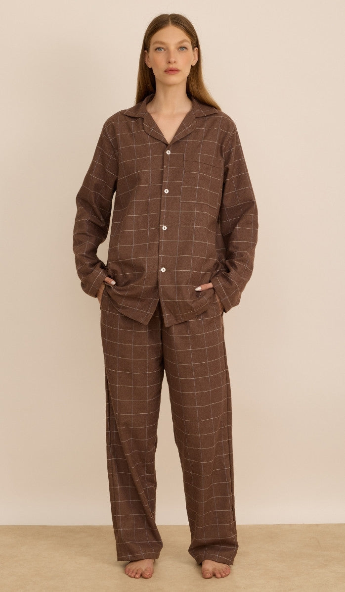 Flannel Button-Up Set - Billy Espresso Plaid
