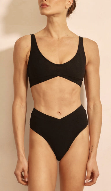 Summer Bikini Top - Black Waffle
