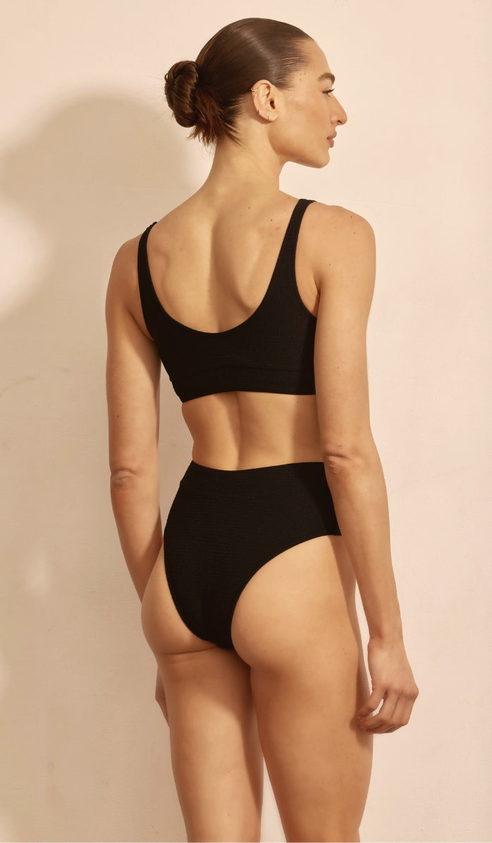 Summer Bikini Top - Black Waffle