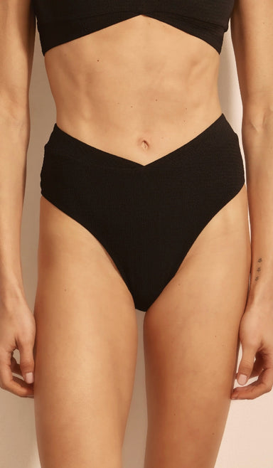 Phoebe Bikini Bottom - Black Waffle