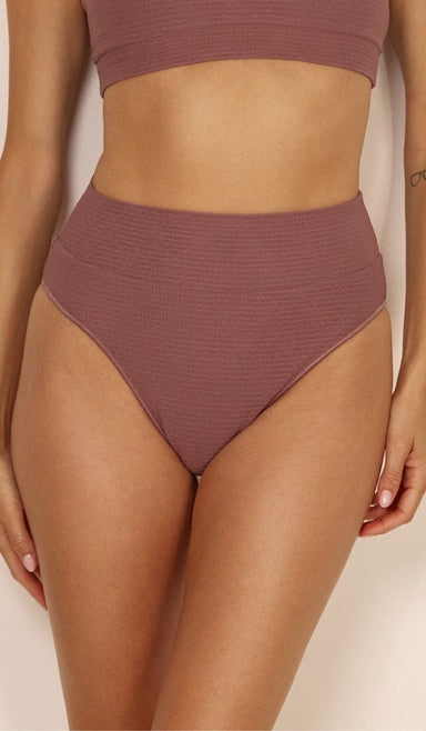 Emily Bikini Bottom - Dusty Pink Waffle