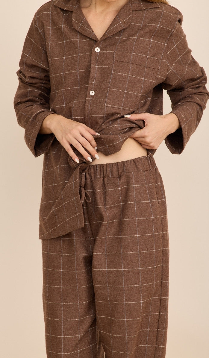 Flannel Button-Up Set - Billy Espresso Plaid