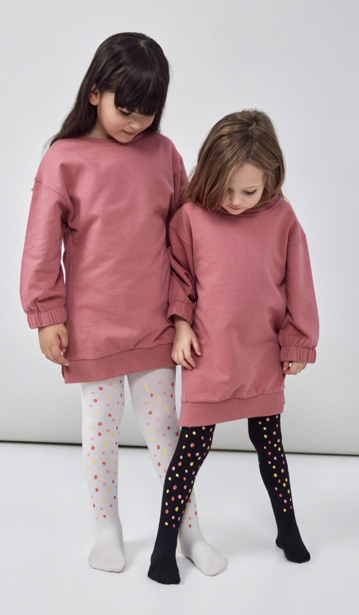 Girls' Opaque Tights - Dit & Dot Black