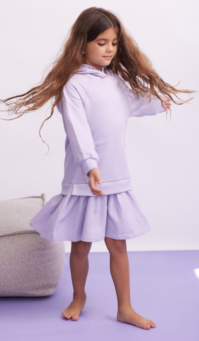 Girls' Sweatshirt Dress - Leny - Lilac (2)