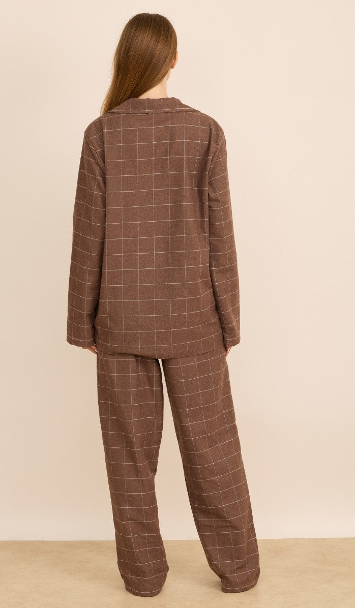 Flannel Button-Up Set - Billy Espresso Plaid