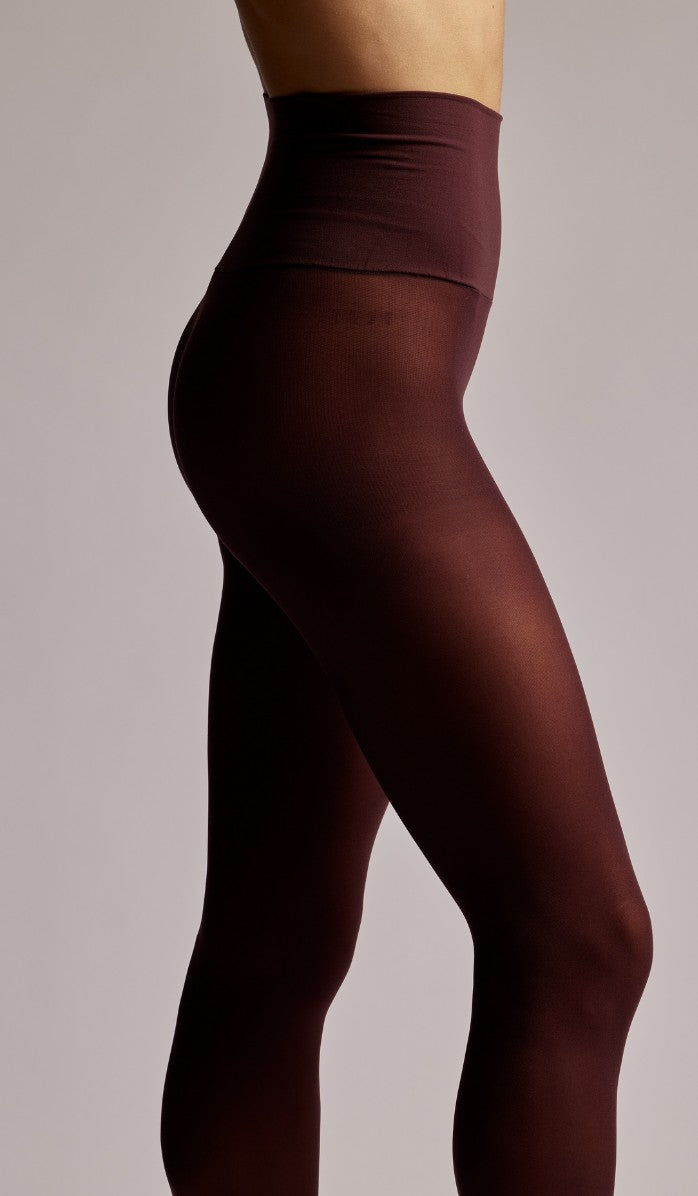 55 Denier Elastic Waist Tights - Merlot