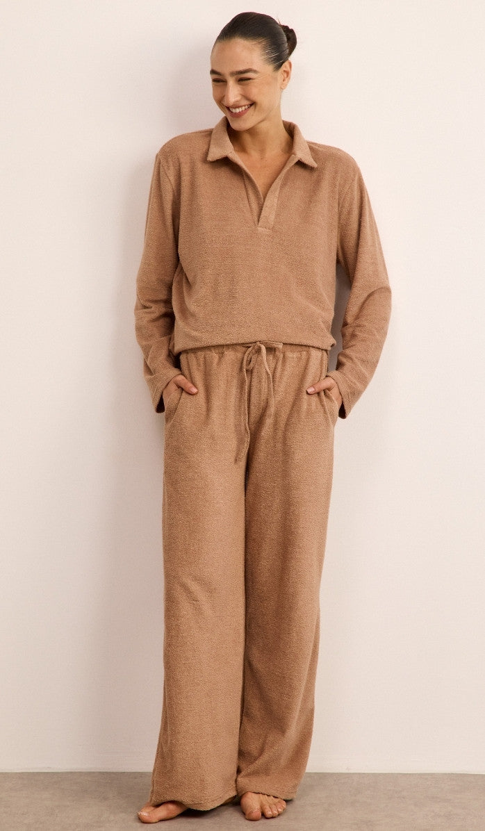 Bouclé Polo Set - Mocha
