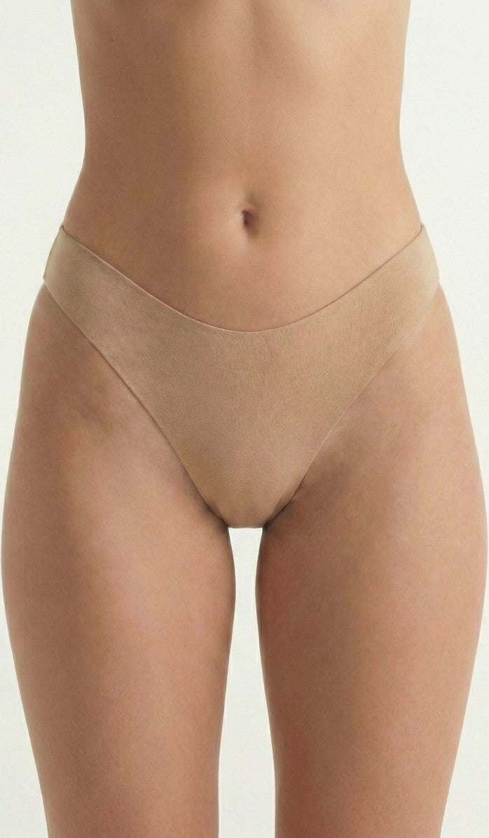 Seamless Cotton Brief - High Leg Powder