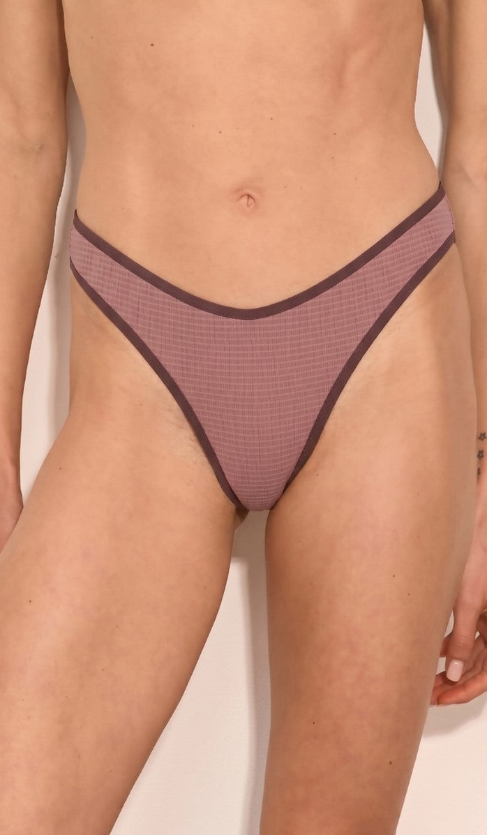 Jade Bikini Bottom - Dusty Pink Waffle