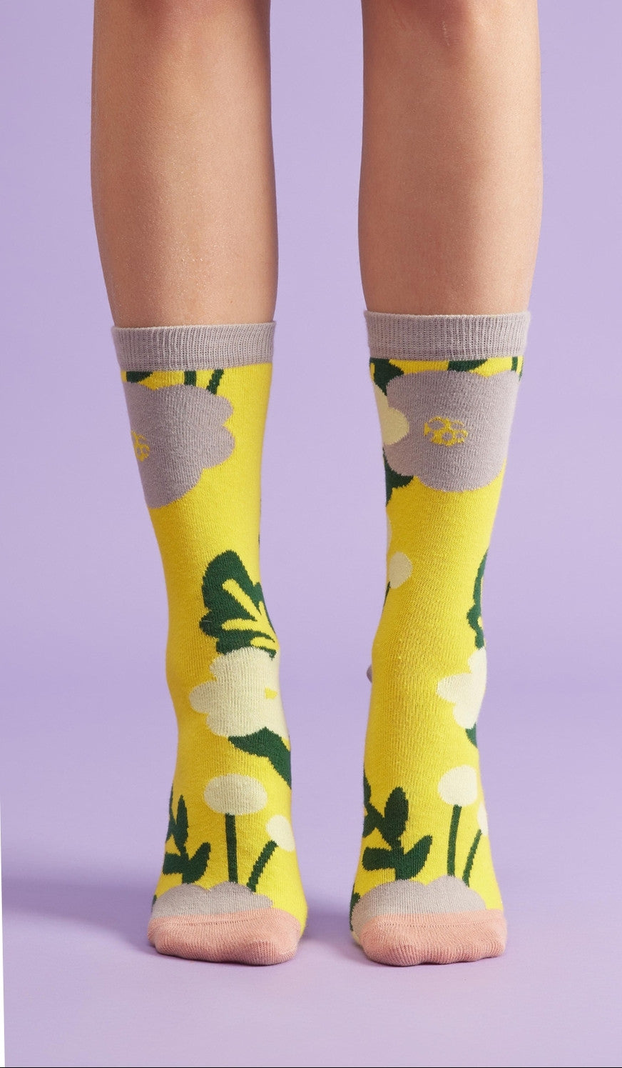 FLOWERY YELLOW - Cotton socks