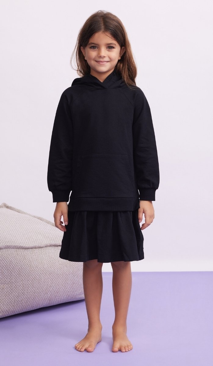 Girls' Sweatshirt Dress - Leny - Black
