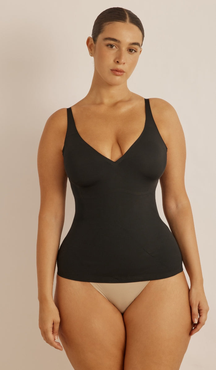 Shaping Tank Top - Black - Back View