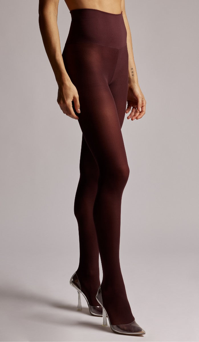 55 Denier Elastic Waist Tights - Merlot