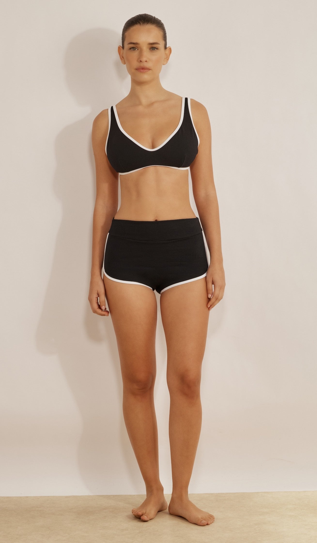 Eve Bikini Bottom - Black & White Waffle