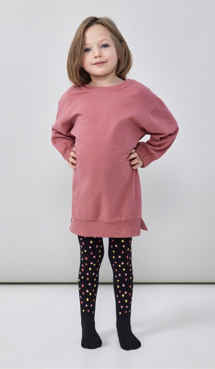 Girls' Opaque Tights - Dit & Dot Black