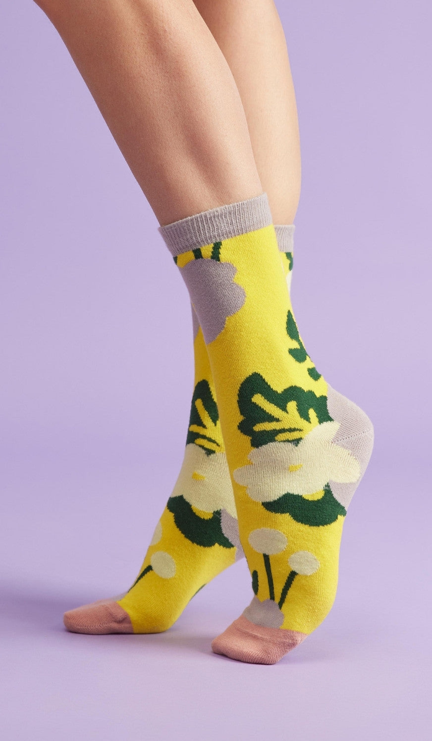 FLOWERY YELLOW - Cotton socks