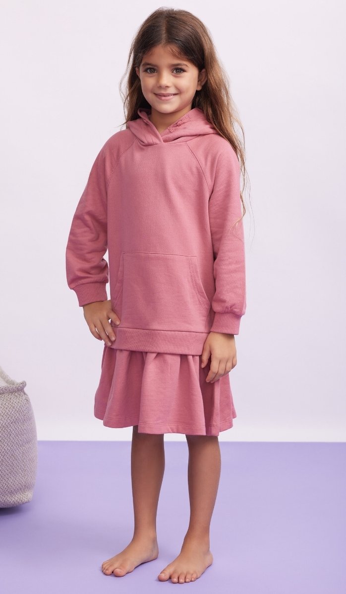 Girls' Sweatshirt Dress - Leny - Dusty Pink (2)