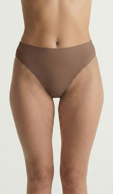 Seamless Cotton Brief - High Waist Mocha