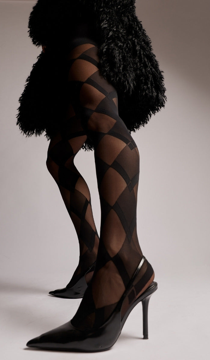 Mega Diamond Tights - Black
