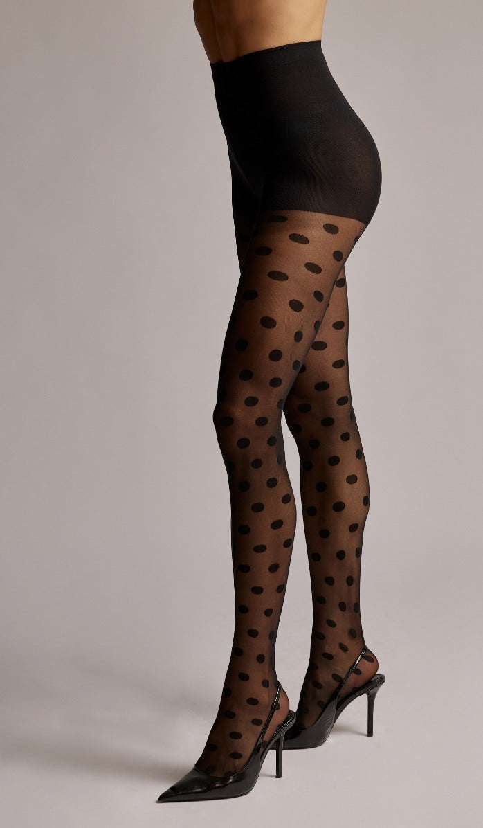 Polka Dot Tights - Black