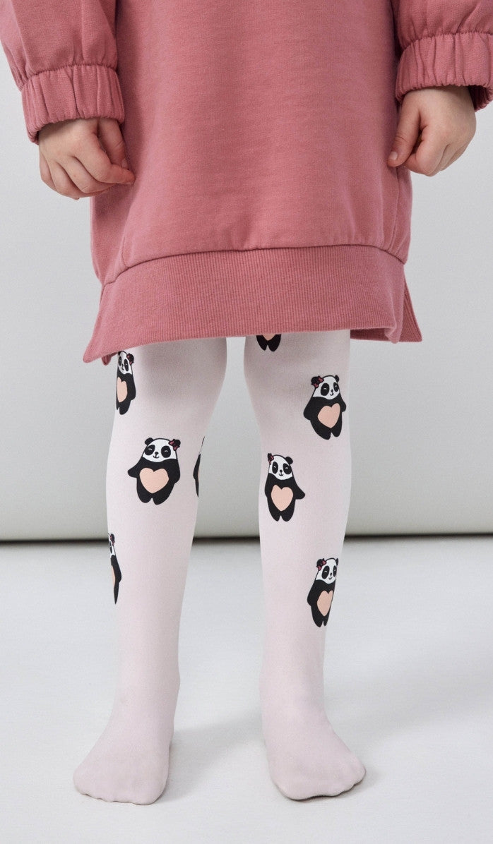 Girls tights - Miss Panda Baby Pink