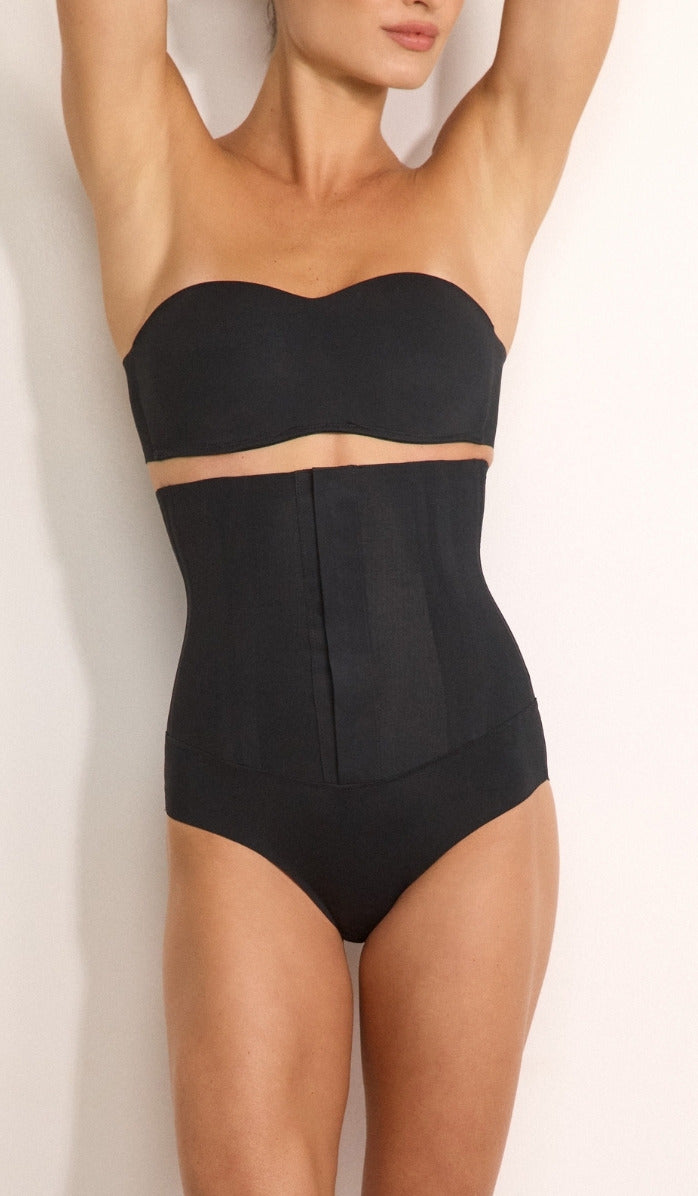 Corset-Style Waist Shaper - Black