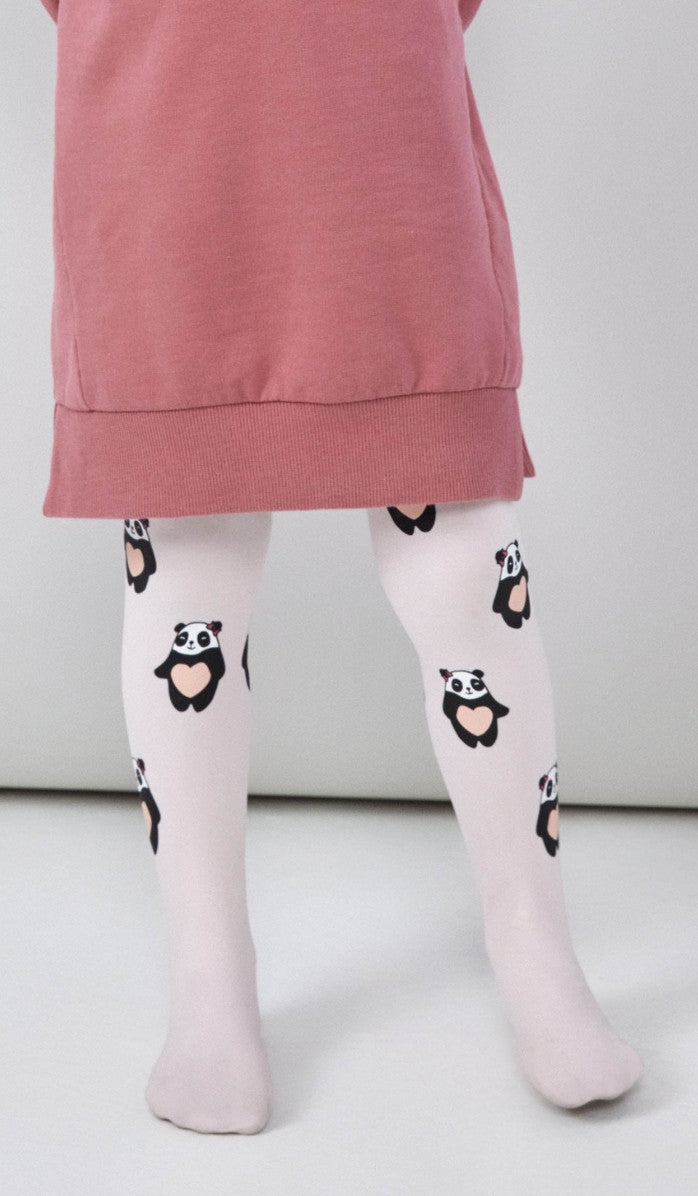 Girls tights - Miss Panda Baby Pink