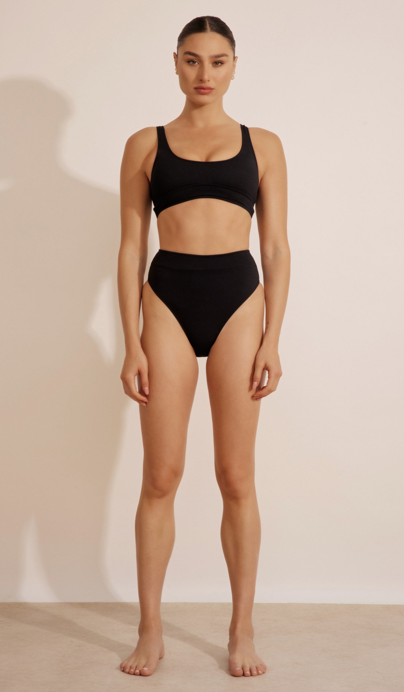Alex Bikini Top - Black Piqué