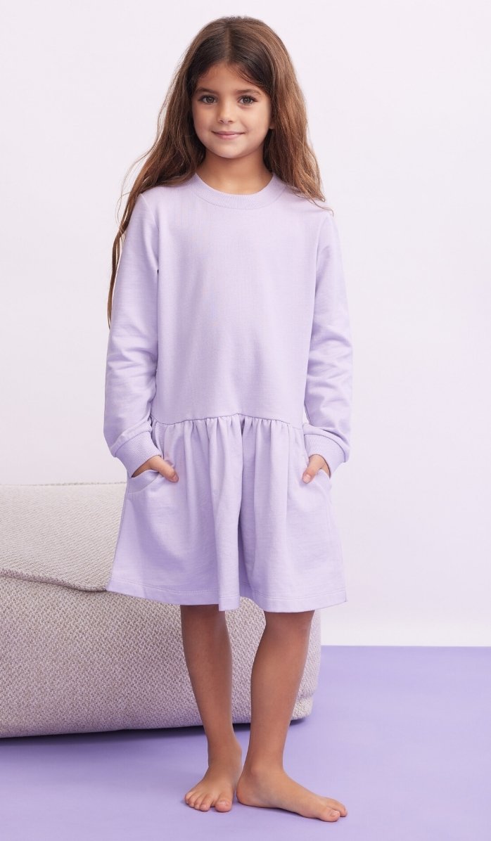 Girls' Sweatshirt Dress - Gili - Lilac
